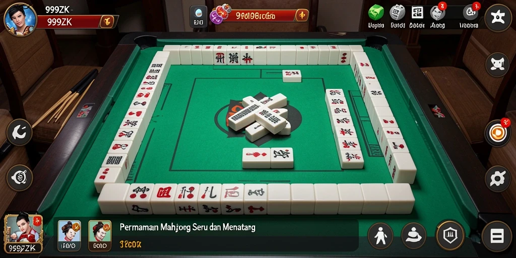 Tampilan menarik dan menantang dari gameplay Mahjong 999ZK.