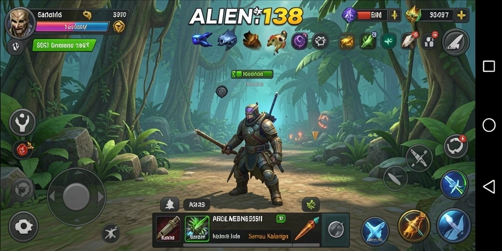 Gameplay ALIEN138 menampilkan petualangan luar angkasa yang menarik.