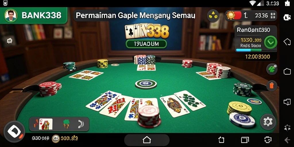 Tampilan gameplay Gaple yang seru dan interaktif di BANK338.
