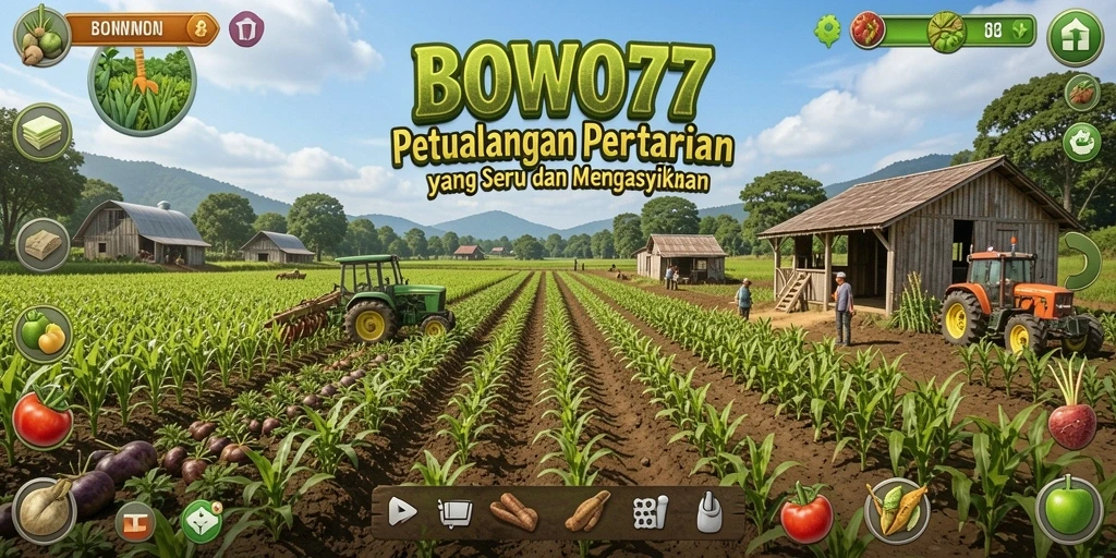 Tampilan gameplay BOWO77 dengan aktivitas pertanian yang menyenangkan.