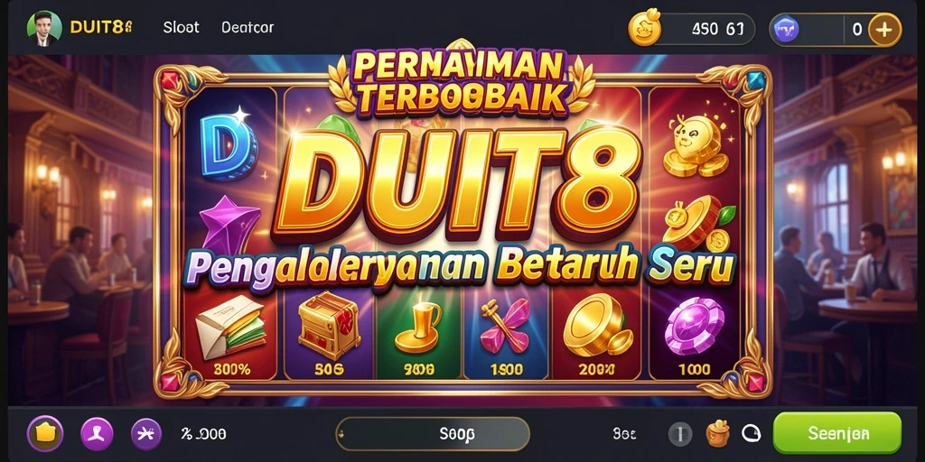 Screenshot gameplay DUIT8 dengan berbagai simbol slot menarik.