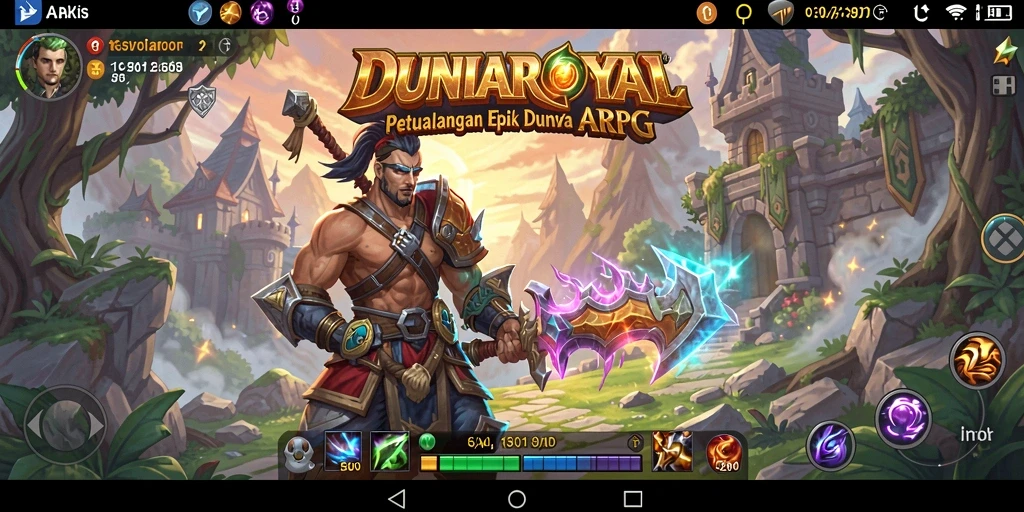 Tampilan gameplay DUNIAROYAL yang epik dan mendebarkan.