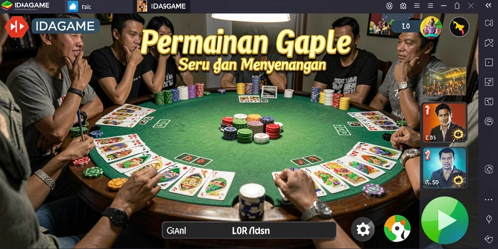 Tampilan seru dari gameplay Gaple di IDAGAME.