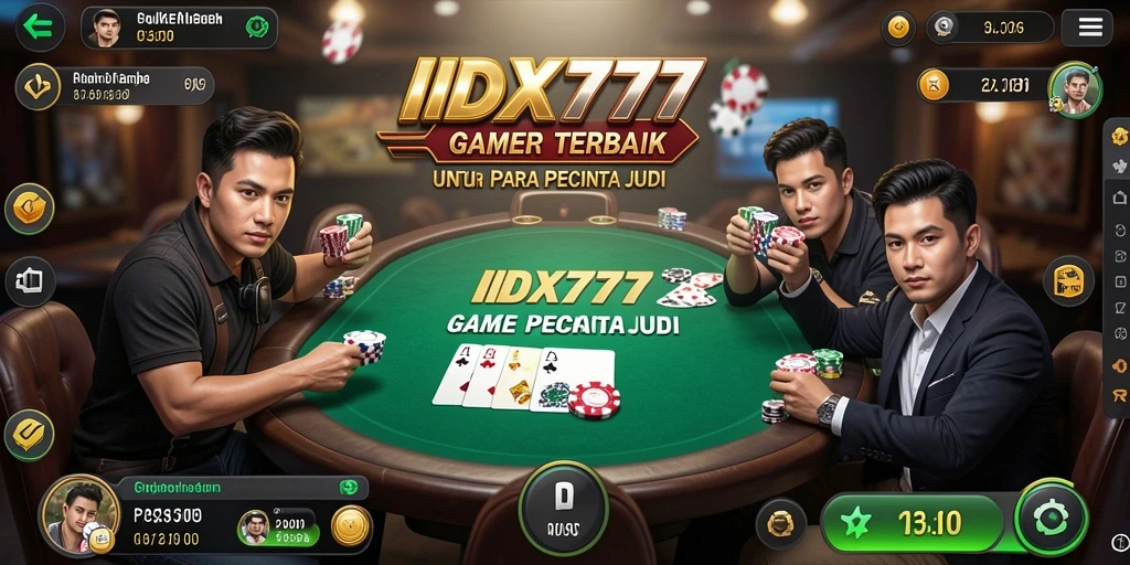 Tampilan gameplay poker yang memukau dan interaktif.