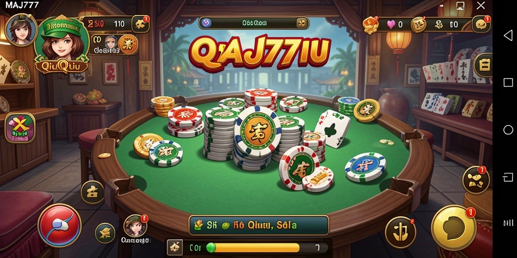 Screenshot gameplay MAJ777 menunjukkan saat seru bermain QiuQiu.
