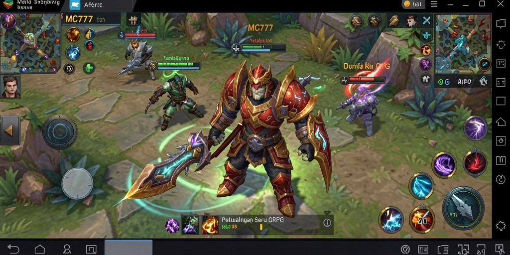 Tampilan gameplay seru dan mendebarkan di dunia ARPG MC777.