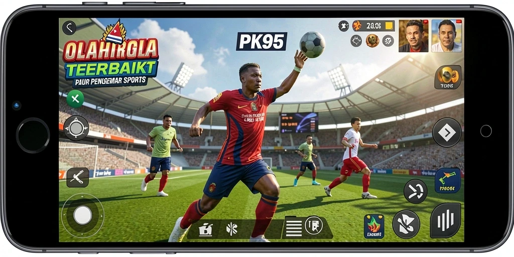 Tampilan utama gameplay PK95 dengan aksi olahraga seru.