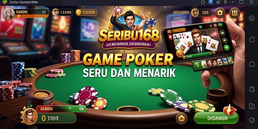 Screenshot SERIBU168 menampilkan suasana meja poker yang seru dan menarik.