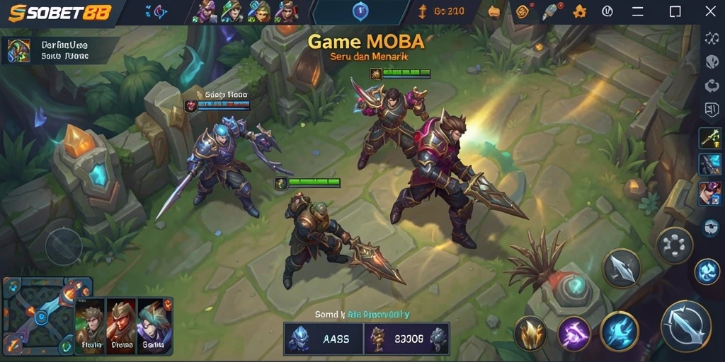 Tampilan menarik gameplay MOBA di SOBET88.