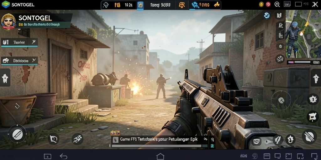 Tangkapan layar menampilkan aksi seru dalam gameplay FPS.