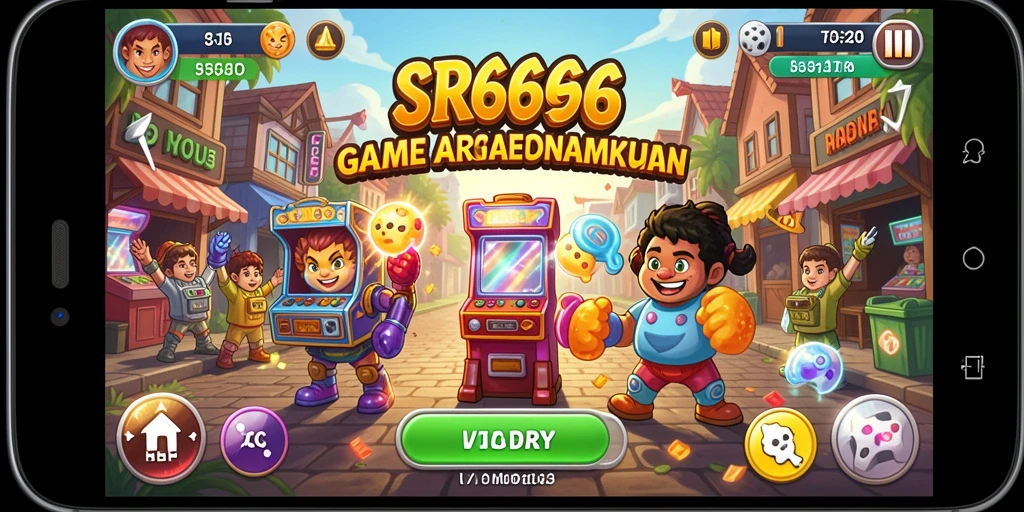 Screenshot gameplay SR6666 yang menampilkan aksi arcade yang seru.