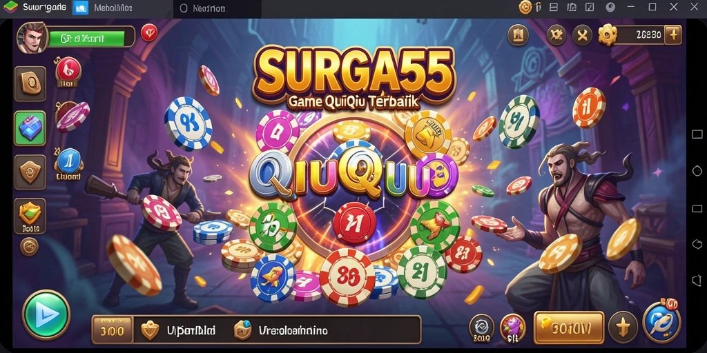 Screenshot gameplay SURGA55 menampilkan aksi seru dalam permainan QiuQiu.