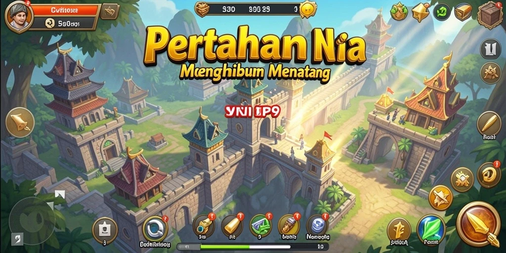 Tampilan menawan dari gameplay SVIP9 dalam mode Tower Defense.