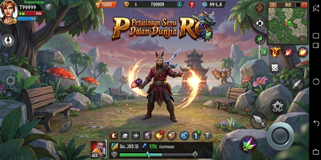 Screenshot gameplay T9999 menampilkan aksi pertempuran yang mendebarkan.