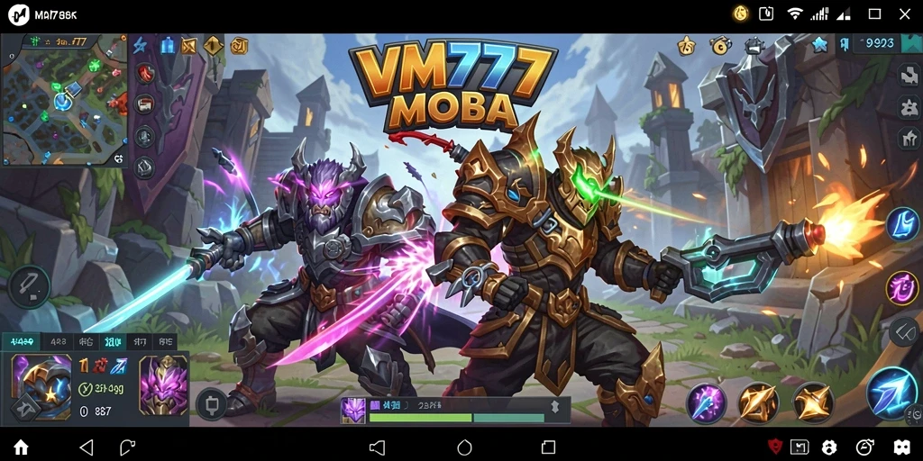 Tampilan gameplay seru dalam pertempuran tim di VM777.