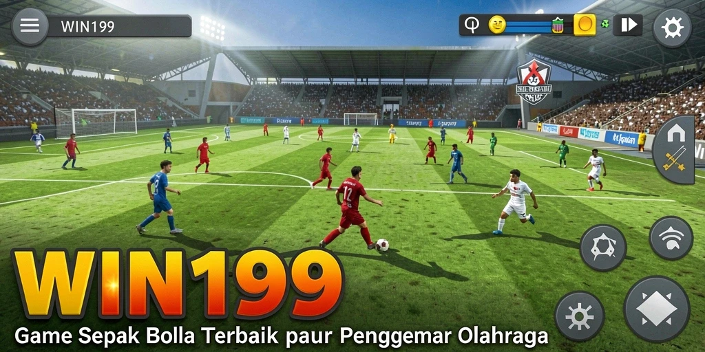 Tampilan gameplay menegangkan dalam WIN199 dengan aksi sepak bola yang nyata.